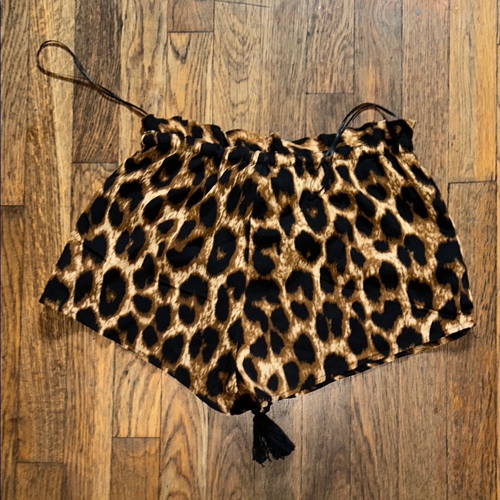 Fashion Nova Animal Print Tassel Shorts - Picture 4 of 4